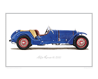 Alfa Romeo 8C 2300 classic car print