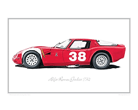 Alfa Romeo Giulia TZ2 classic car print