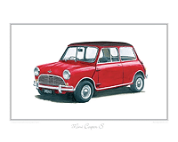 Austin Mini Cooper S classic car print