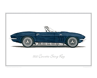 Corvette Sting Ray classic car print