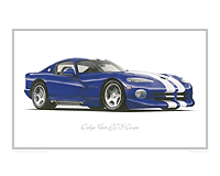 Dodge Viper GTS classic car print