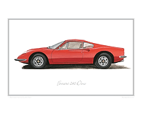 Ferrari 246 Dino classic car print