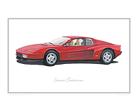 Ferrari Testarossa classic car print