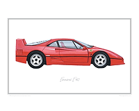 Ferrari F40 classic car print