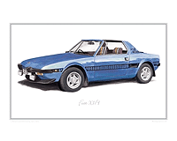 Fiat X1/9 blue classic car print