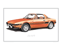 Fiat X1/9 (orange) Car print