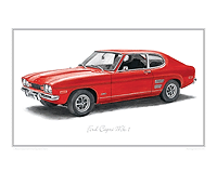 Ford Capri classic car print
