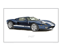 Ford GT classic car print