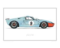 Ford GT40 Gulf classic car print