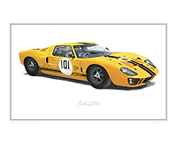 Ford GT40 JCB classic car print