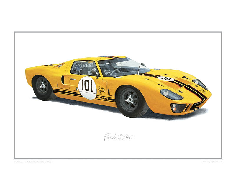Ford GT40 JCB classic car print