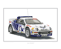 Ford RS200 rally classic car print