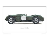 Jaguar C-Type classic car print