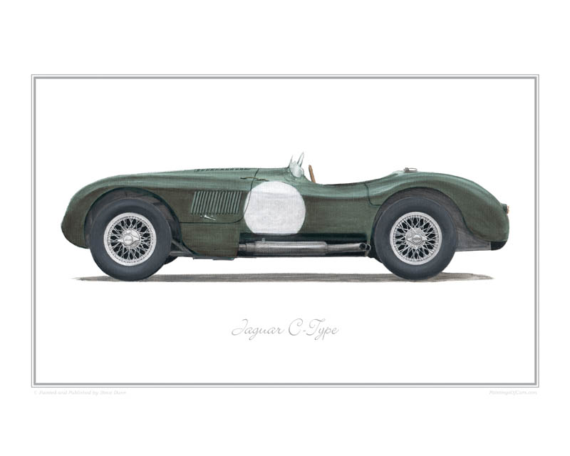 Jaguar C-Type classic car print
