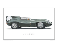 Jaguar D-Type classic car print