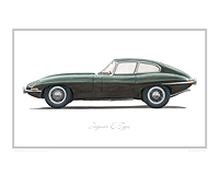 Jaguar E-Type series 1 FHC classic car print