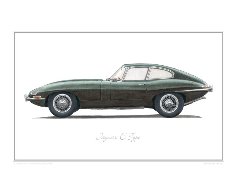 Jaguar E-Type series 1 FHC classic car print