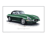 Jaguar E-Type series 1 classic car print