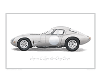 Jaguar E-Type Low Drag classic car print
