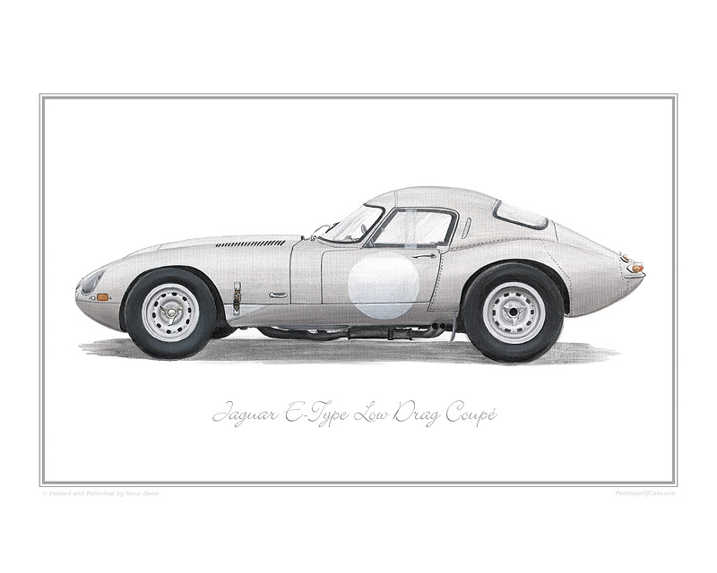 Jaguar E-Type Low Drag classic car print