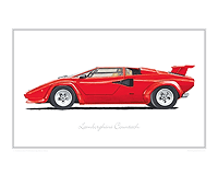 Lamborghini Countach classic car print