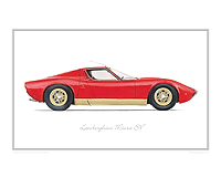 Lamborghini Miura SV classic car print