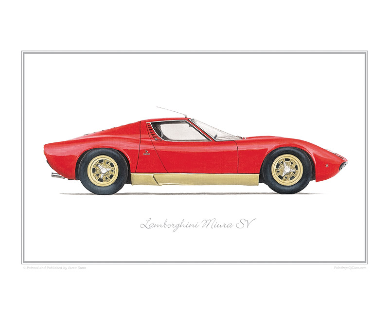 Lamborghini Miura SV classic car print
