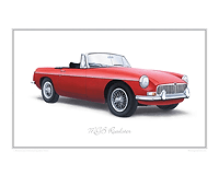 MGB Roadster classic car print