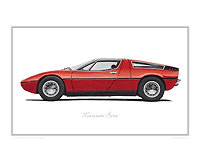 Maserati Bora classic car print