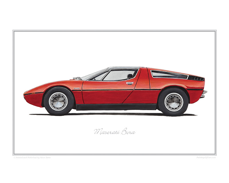 Maserati Bora classic car print