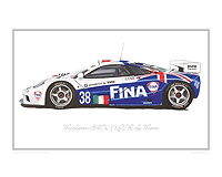 McLaren BMW F1 GTR Le Mans UK classic car print