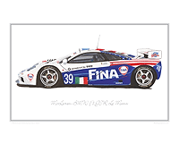 McLaren BMW F1 GTR Le Mans USA classic car print