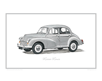 Morris Minor classic car print