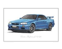 Nissan Skyline GT-R R34 classic car print
