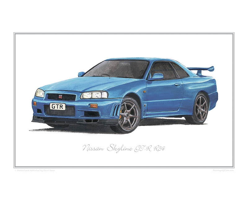 Nissan Skyline GT-R R34 classic car print