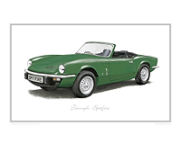 Triumph Spitfire green classic car print