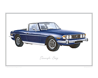 Triumph Stag blue classic car print
